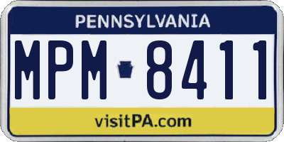PA license plate MPM8411