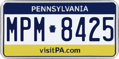 PA license plate MPM8425