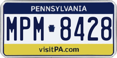 PA license plate MPM8428