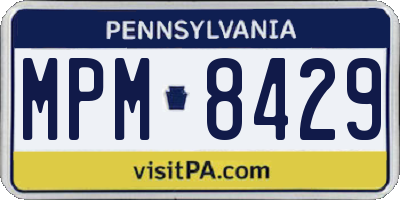 PA license plate MPM8429