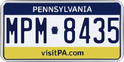 PA license plate MPM8435