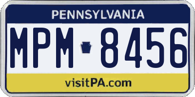 PA license plate MPM8456