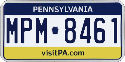 PA license plate MPM8461