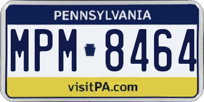 PA license plate MPM8464