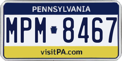 PA license plate MPM8467