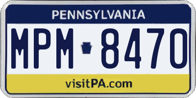 PA license plate MPM8470
