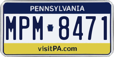 PA license plate MPM8471