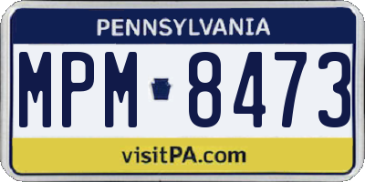 PA license plate MPM8473