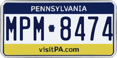 PA license plate MPM8474