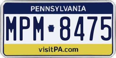 PA license plate MPM8475
