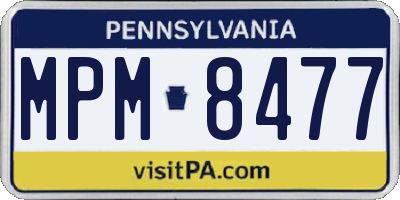 PA license plate MPM8477