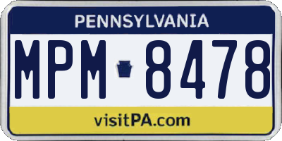PA license plate MPM8478