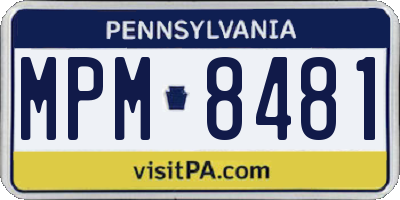 PA license plate MPM8481