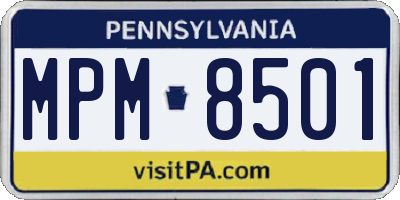 PA license plate MPM8501