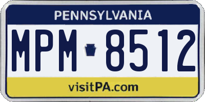 PA license plate MPM8512