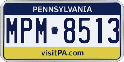 PA license plate MPM8513
