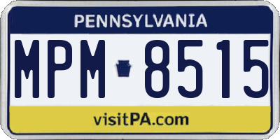 PA license plate MPM8515