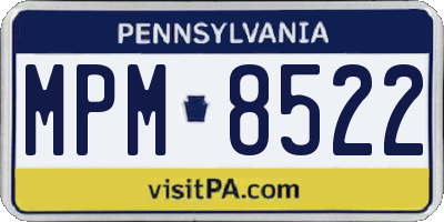 PA license plate MPM8522
