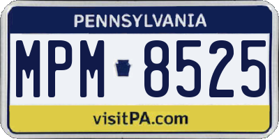 PA license plate MPM8525