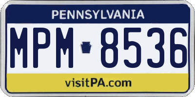 PA license plate MPM8536