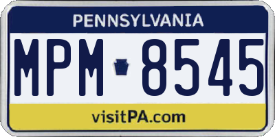 PA license plate MPM8545