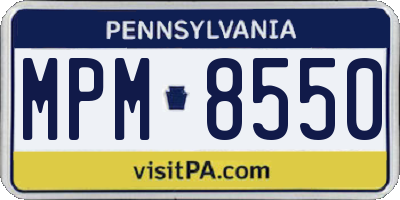 PA license plate MPM8550