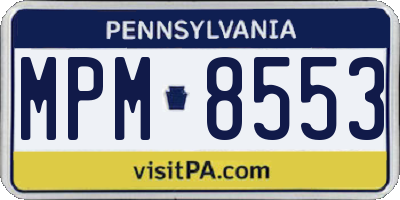 PA license plate MPM8553