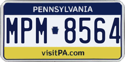 PA license plate MPM8564
