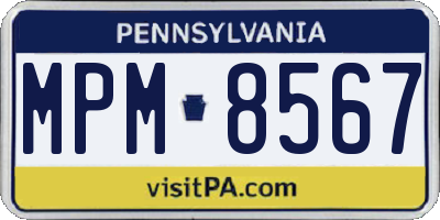 PA license plate MPM8567