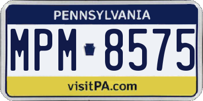 PA license plate MPM8575