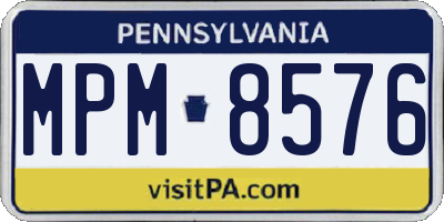 PA license plate MPM8576