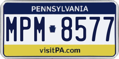 PA license plate MPM8577