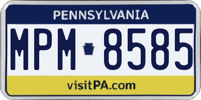 PA license plate MPM8585