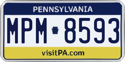 PA license plate MPM8593
