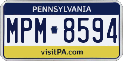 PA license plate MPM8594