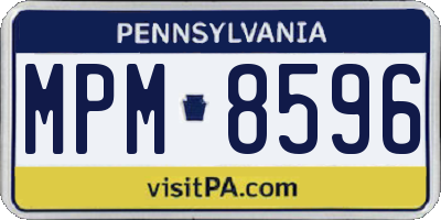 PA license plate MPM8596