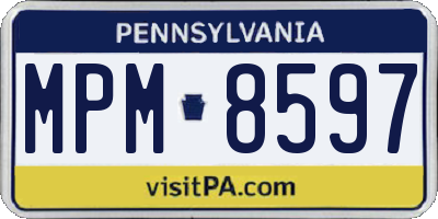 PA license plate MPM8597