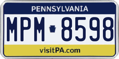 PA license plate MPM8598