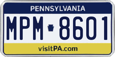 PA license plate MPM8601