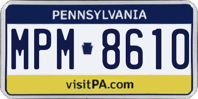 PA license plate MPM8610