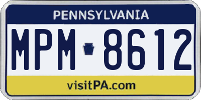 PA license plate MPM8612