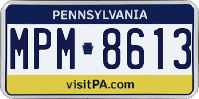 PA license plate MPM8613