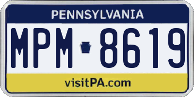 PA license plate MPM8619