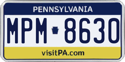 PA license plate MPM8630