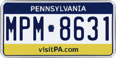 PA license plate MPM8631