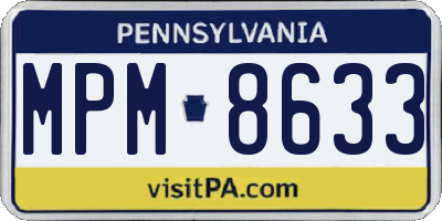 PA license plate MPM8633