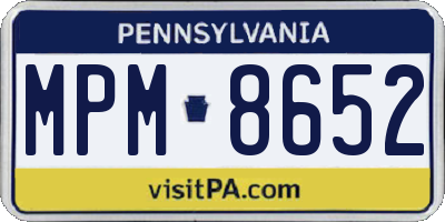 PA license plate MPM8652