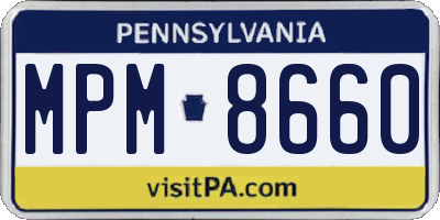 PA license plate MPM8660