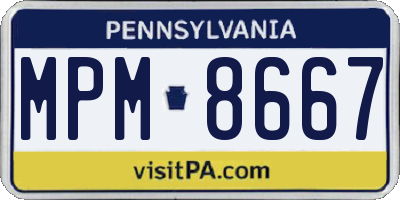 PA license plate MPM8667