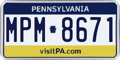 PA license plate MPM8671
